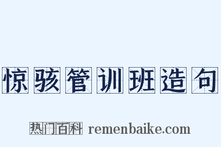 惊骇管训班造句是什么意思的图片